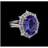 Image 1 : 14KT White Gold 5.20ct Tanzanite and Diamond Ring