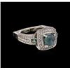 Image 1 : 2.66ct Alexandrite and Diamond Ring - 18KT White Gold
