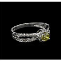 0.72ctw Yellow Diamond Ring - 14KT White Gold