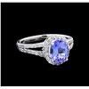 Image 1 : 1.95ct Tanzanite and Diamond Ring - 14KT White Gold