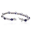 Image 3 : 14KT White Gold 10.40ctw Sapphire and Diamond Bracelet