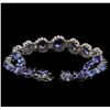 Image 3 : 9.40ctw Tanzanite and Diamond Bracelet - 14KT White Gold