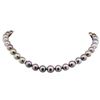 Image 1 : 0.22ctw Tahitian Cultured Pearl and Diamond Necklace