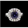 Image 2 : 14KT White Gold 2.25ct Tanzanite and Diamond Ring