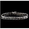 Image 1 : 14KT White Gold Brushed Finish Bracelet