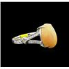 Image 1 : 2.90ct Fire Opal and Diamond Ring - 14KT White Gold