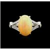 Image 2 : 2.90ct Fire Opal and Diamond Ring - 14KT White Gold