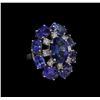 Image 1 : 14KT White Gold 18.66ctw Tanzanite Diamond Ring