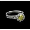 Image 1 : 1.17ctw Fancy Yellow Diamond Ring - 14KT White Gold