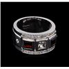 Image 1 : 0.54ctw Garnet and White Sapphire Ring - .925 Silver