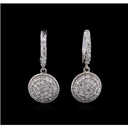 1.33ctw Diamond Earrings - 14KT White Gold