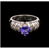 Image 2 : 0.96ct Tanzanite and Diamond Ring - 14KT White Gold