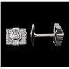 Image 1 : 18KT White Gold 0.60ctw Diamond Cuff Links