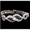 Image 1 : Platinum 4.98ctw Diamond and Ruby Bracelet