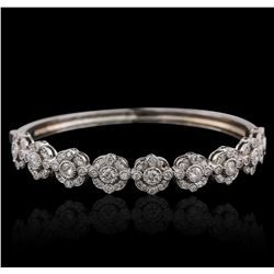 14KT White Gold 2.74ctw Diamond Bangle Bracelet