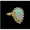 Image 1 : 1.00ct Opal and Diamond Ring - 14KT Yellow Gold