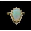 Image 2 : 1.00ct Opal and Diamond Ring - 14KT Yellow Gold