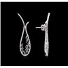 Image 2 : 0.93ctw Diamond Earrings - 14KT White Gold