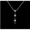 Image 1 : 14KT Yellow Gold 0.55ctw Diamond Pendant With Chain