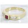 Image 2 : 0.16ct Ruby and Diamond Ring - 14KT Yellow Gold