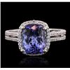 Image 1 : 18KT White Gold 3.41ct Tanzanite and Diamond Ring