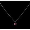 Image 2 : 0.77ctw Ruby and Diamond Pendant With Chain - 14KT White Gold