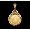 Image 8 : 14KT Yellow Gold 0.52ctw Diamond and Cubic Zirconia Coin Ensemble