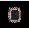 Image 2 : 14KT Yellow Gold 29.87ct Topaz and Ruby Ring