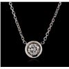 Image 1 : 14KT White Gold 0.30ct Diamond Solitaire Necklace