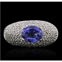 14KT White Gold 1.85ct Tanzanite and Diamond Ring