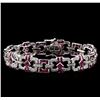 Image 1 : 5.61ctw Ruby and Diamond Bracelet - 18KT White Gold