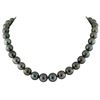 Image 1 : Tahitian Cultured Pearl Necklace With Diamond Clasp