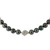 Image 2 : Tahitian Cultured Pearl Necklace With Diamond Clasp