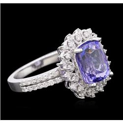 14KT White Gold 3.60ct Tanzanite and Diamond Ring