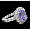 Image 1 : 14KT White Gold 3.60ct Tanzanite and Diamond Ring