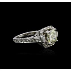 18KT White Gold 3.05ctw Fancy Yellow Diamond Ring