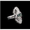 Image 1 : 0.93ctw Alexandrite and Diamond Ring - 14KT White Gold