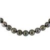 Image 2 : Tahitian Cultured Pearl Necklace With Diamond Clasp