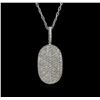Image 2 : 2.00ctw Diamond Pendant With Chain - 14KT White Gold