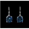 Image 1 : Crayola 22.00ctw Blue Topaz Earrings - 14K White Gold