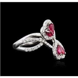 18KT White Gold 1.15ctw Ruby and Diamond Ring