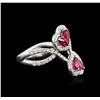 Image 1 : 18KT White Gold 1.15ctw Ruby and Diamond Ring