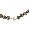 Image 2 : Tahitian Cultured Pearl Necklace With Diamond Clasp