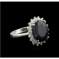 5.28ct Sapphire and Diamond Ring - 14KT White Gold