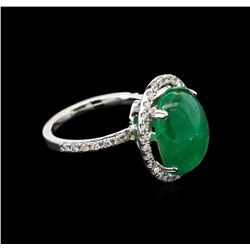 7.07ct Emerald and Diamond Ring - 14KT White Gold