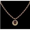 Image 1 : 14KT Yellow Gold 40.78ctw Ruby and Diamond Necklace