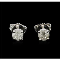 1.08ctw Diamond Stud Earrings - 14KT White Gold