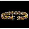 Image 3 : 32.77 Multi Gemstone and Diamond Bracelet - 14KT Yellow Gold