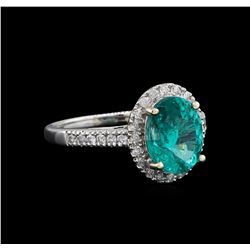 3.14ct Apatite and Diamond Ring - 14KT White Gold