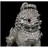 Image 5 : 11.73ctw Diamond Foo Dog Pendant - Platinum
